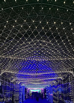 Lichternetz 3M x 2M mit 192 LEDs, Durchsichtig Kabel, Warm Licht, Verbindbar 9M, für Außen