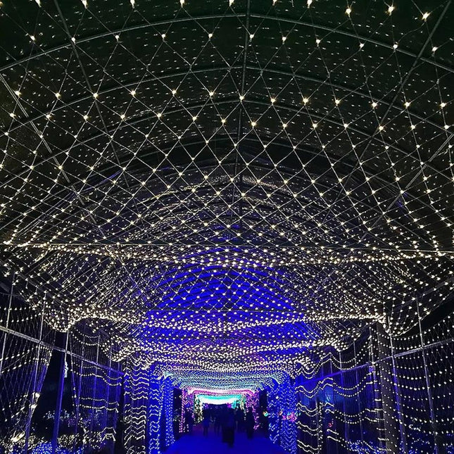 Lichternetz 3M x 2M mit 192 LEDs, Durchsichtig Kabel, Warm Licht, Verbindbar 9M, für Außen