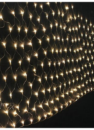 Lichternetz 2M × 2M, 204 LEDs, mit 8 Programmen, Durchsichtig Kabel, Warm Licht, Verbindbar 8M, für Außen