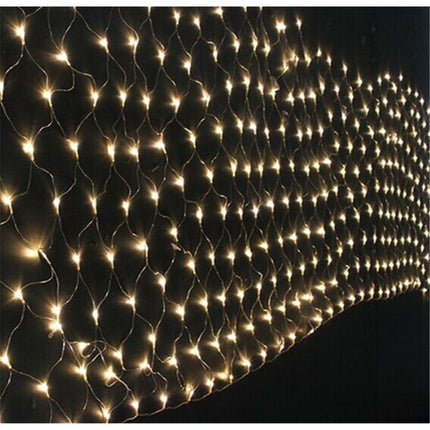 Lichternetz 2M × 2M, 204 LEDs, mit 8 Programmen, Durchsichtig Kabel, Warm Licht, Verbindbar 8M, für Außen