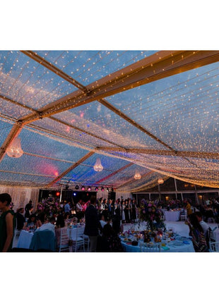 Lichtervorhang 2 × 10M mit 2000 LEDs, Weißes Kabel, Natürliche Licht, Verbindbar 4M, für Außen