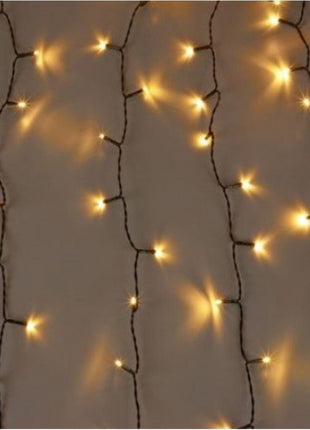Lichtervorhang 2M × 10M mit 2000 LEDs, Schwarzes Kabel, Warm Licht, Verbindbar 4M, für Außen
