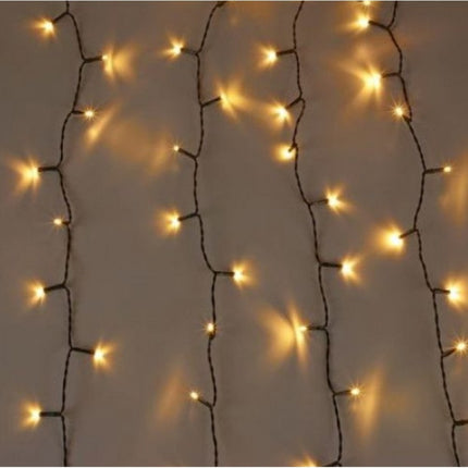 Lichtervorhang 3M × 5M mit 1500 Premium-LEDs, Schwarzes Kabel, Warm Licht, Verbindbar 18M, für Außen