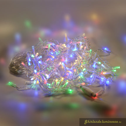 Lichtervorhang 3.25M × 0.5M/ 0.7M mit 120 LEDs, Durchsichtig Kabel, Bunten Licht und Flash, Verbindbar 16M, für Außen