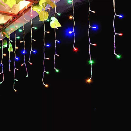 Lichtervorhang 3.25M × 0.5M/ 0.7M mit 120 LEDs, Durchsichtig Kabel, Bunten Licht und Flash, Verbindbar 16M, für Außen