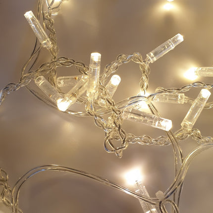Lichtervorhang 4M x 0.6M mit 96 LEDs, Durchsichtig Kabel, Warm Licht, Verbindbar 20M für Außen