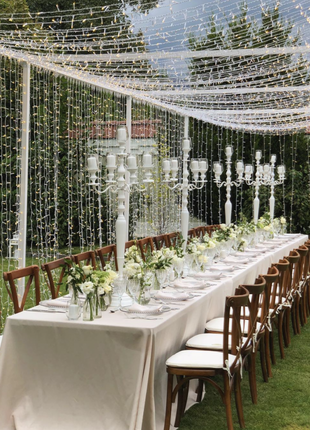 Lichtervorhang 2M × 10M mit 2000 LEDs, Durchsichtig Kabel, Warm Licht, Verbindbar 4M, für Außen