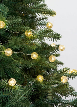 Silberdraht Lichtervorhang 2,2M × 1,9M, 120 Kugeln-LEDs, Kalt Licht, Verbindbar 4M, für Innen