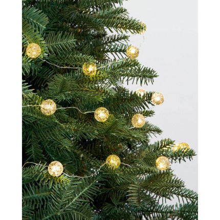 Silberdraht Lichtervorhang 2,2M × 1,9M, 120 Kugeln-LEDs, Kalt Licht, Verbindbar 4M, für Innen