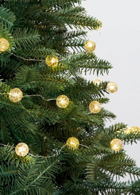 Silberdraht Lichtervorhang 2,2M × 1,9M, 120 Kugeln-LEDs, Kalt Licht, Verbindbar 4M, für Innen