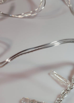 Lichtervorhang 4M x 0.6M mit 96 LEDs, Durchsichtig Kabel, Warm Licht, Verbindbar 20M für Außen