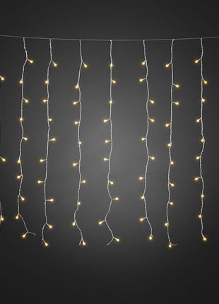 Lichtervorhang 3M x 1M mit 120 LEDs, Durchsichtig Kabel, Warm Licht, Verbindbar 15M für Außen