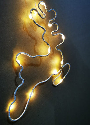 Lichtervorhang 1,8M mit 7 Rentieren und Mini-LEDs, Durchsichtig Kabel, Warm Licht, für Außen