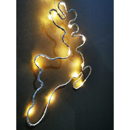 Lichtervorhang 1,8M mit 7 Rentieren und Mini-LEDs, Durchsichtig Kabel, Warm Licht, für Außen