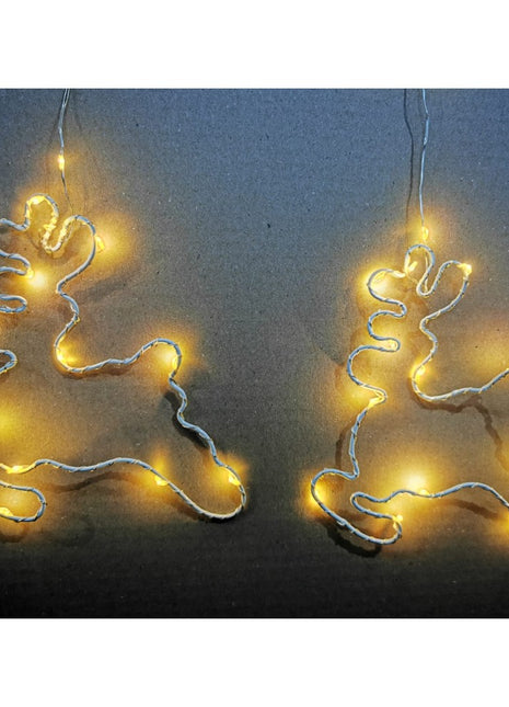 Lichtervorhang 1,8M mit 7 Rentieren und Mini-LEDs, Durchsichtig Kabel, Warm Licht, für Außen