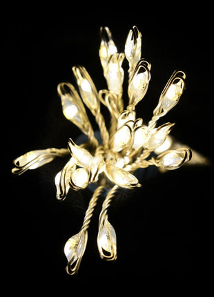 Lichtervorhang 3,5M × 2M Silberdraht und 200 Mini-LEDs, Warm Licht, Strombetrieben