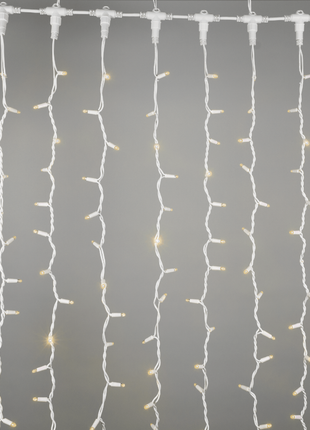 Lichtervorhang 2 × 10M mit 2000 LEDs, Weißes Kabel, Natürliche Licht, Verbindbar 4M, für Außen