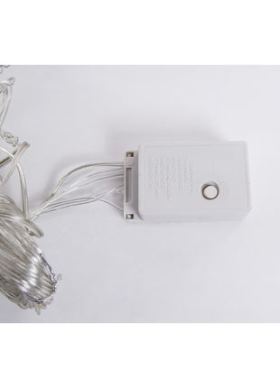 Lichtervorhang 3M mit 10 Große Kugeln mit Tannenbäumen darin, Silberkupfer Draht, Mehrfarbige Licht RGB, Verbindbar 15M, für Außen