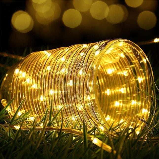 Lichterschlauch 50M mit 500 LEDs, Röhrenlicht, Warm Licht, Strombetrieben, für Außen