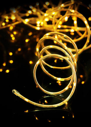 Lichterschlauch 20M mit 200 LEDs, Strombetrieben, Warm Licht, für Außen