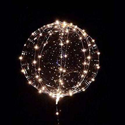 5er-Set LED-Ballons, leuchtende klare Ballons Ø 50,8 cm, mit 3 m Lichterkette, Warm Licht, Batteriebetrieben