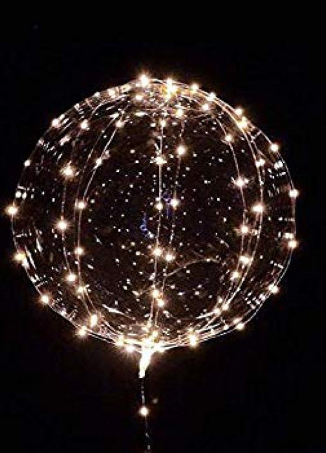 5er-Set LED-Ballons, leuchtende klare Ballons Ø 50,8 cm, mit 3 m Lichterkette, Warm Licht, Batteriebetrieben