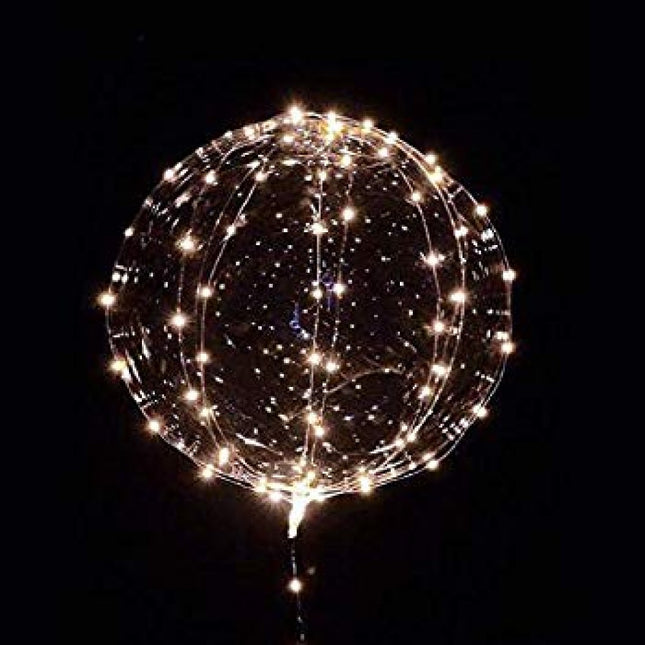 5er-Set LED-Ballons, leuchtende klare Ballons Ø 50,8 cm, mit 3 m Lichterkette, Warm Licht, Batteriebetrieben