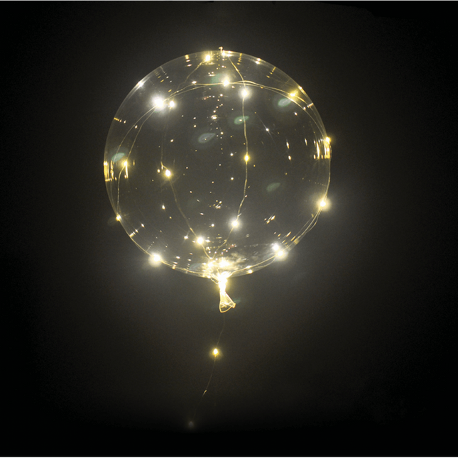 5er-Set LED-Ballons, leuchtende klare Ballons Ø 50,8 cm, mit 3 m Lichterkette, Warm Licht, Batteriebetrieben
