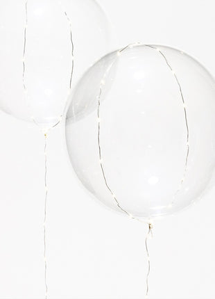 5er-Set LED-Ballons, leuchtende klare Ballons Ø 50,8 cm, mit 3 m Lichterkette, Warm Licht, Batteriebetrieben