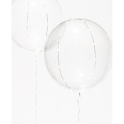 5er-Set LED-Ballons, leuchtende klare Ballons Ø 50,8 cm, mit 3 m Lichterkette, Warm Licht, Batteriebetrieben
