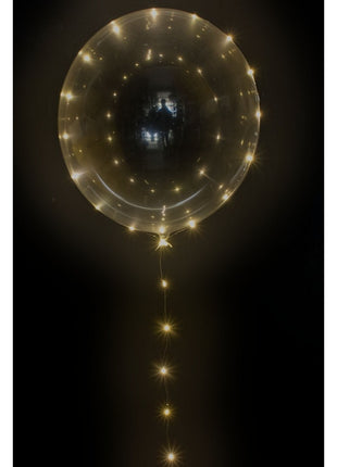 5er-Set LED-Ballons, leuchtende klare Ballons Ø 50,8 cm, mit 3 m Lichterkette, Warm Licht, Batteriebetrieben