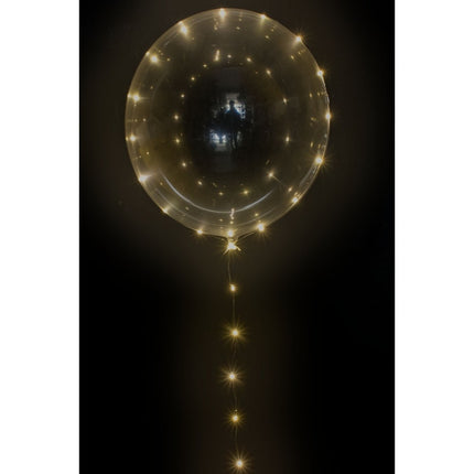 5er-Set LED-Ballons, leuchtende klare Ballons Ø 50,8 cm, mit 3 m Lichterkette, Warm Licht, Batteriebetrieben