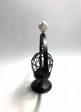 Metallkäfig-Laterne mit LED-Leuchte, Warmes Licht mit Batterien