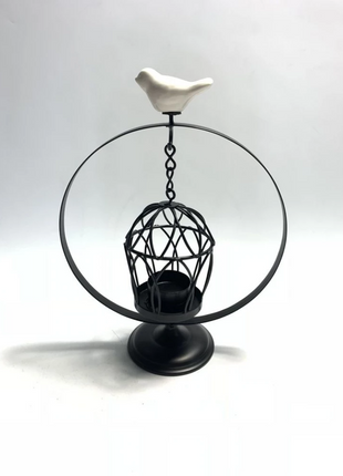 Metallkäfig-Laterne mit LED-Leuchte, Warmes Licht mit Batterien