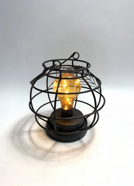 Spinnen Tischlampe mit Glühbirne und Mini-LEDs, Warmes Licht, mit Batterien