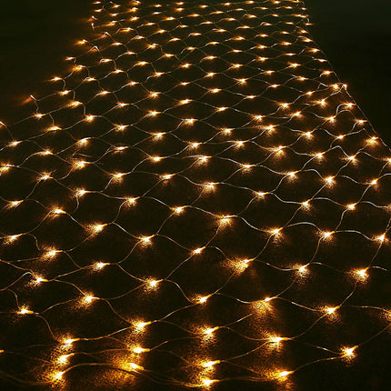 Lichternetz 3M x 2M mit 192 LEDs, Durchsichtig Kabel, Warm Licht, Verbindbar 9M, für Außen