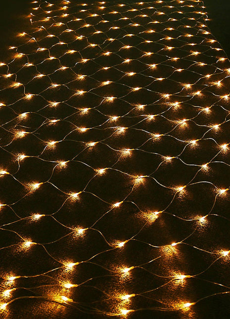 Lichternetz 3M x 2M mit 192 LEDs, Durchsichtig Kabel, Warm Licht, Verbindbar 9M, für Außen
