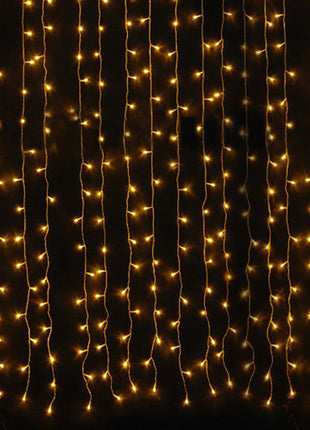 Lichtervorhang 2 × 3M mit 925 Premium-LEDs, Schwarzes Kabel, Warm Licht, Verbindbar 4M, für Außen