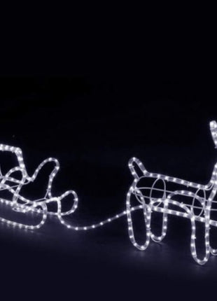 LED Lichtschlauch Dekoration mit Ren und Schlitten, Warm Licht, für Außen