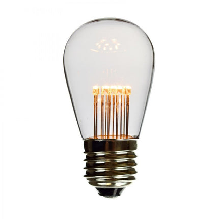 Leuchtmittel mit 9 LEDs Filament S14, E27, 1W, Kunststoff, Dimmbar, Warm Licht, für Außen