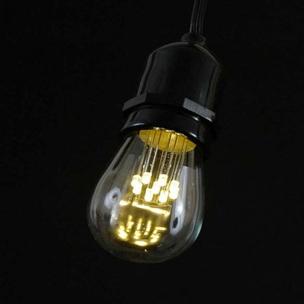 Leuchtmittel mit 9 LEDs Filament S14, E27, 1W, Kunststoff, Dimmbar, Warm Licht, für Außen