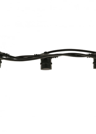 Kabel 5M mit 10 Fassungen E27, Schwarzes Kabel, Verbindbar max. 2000W,  für Außen