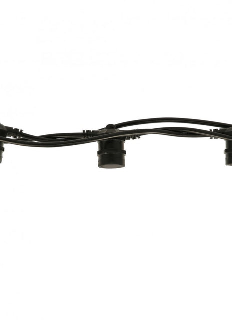 Kabel 15M mit 24 Fassungen E27, Schwarzes Kabel, Verbindbar max. 1000W, für Außen
