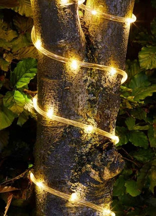 Solar Lichtschlauch 5M mit 50 LEDs, 2 Modi Röhrenlicht, Warm Licht, für Außen