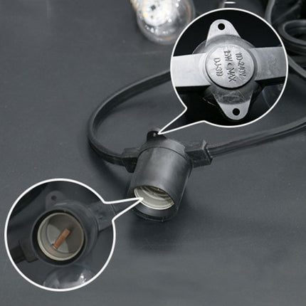 Grünes Kabel 100M mit 300 Fassungen E27 aus max 15W, für Außen
