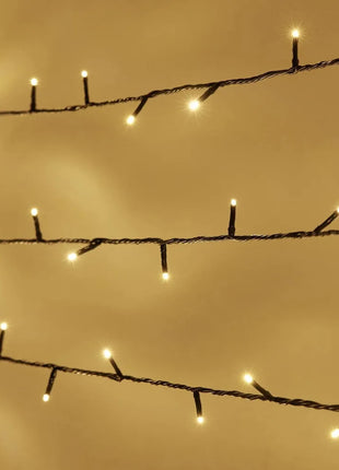 Lichterkette 100M mit 800 LEDs, Schwarzes Kabel, Warm Licht, für Außen