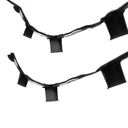 Kabel 100M mit 300 Fassungen E27 aus max. 15W, Schwarzes Kabel, für Außen