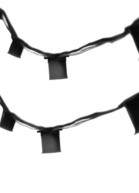 Kabel 100M mit 300 Fassungen E27 aus max. 15W, Schwarzes Kabel, für Außen