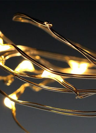 Schwarz-Kupferdraht Lichterkette 10M mit 100 Mini-LEDs, Oranges Licht, für Außen