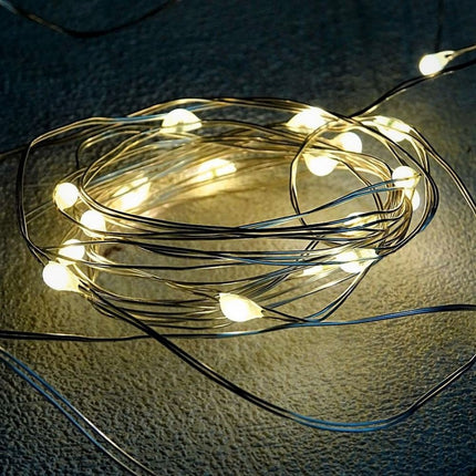 Schwarz-Kupferdraht Lichterkette 10M mit 100 Mini-LEDs, Oranges Licht, für Außen